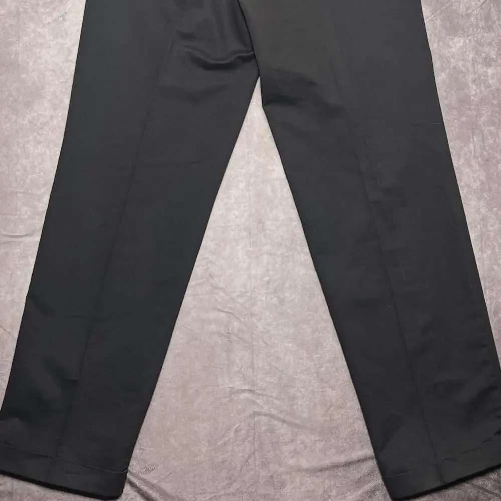 Vintage DOCKERS Pleated Pants Mens 34x34 Black Classic Straight Leg D4Cuffed Y2K